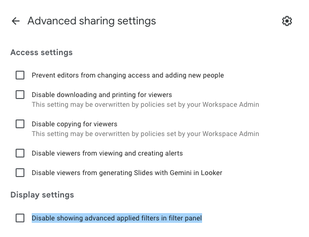 Disable showing advanced applied filters in filter panel