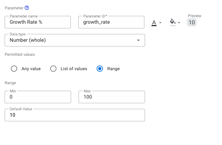 Parameter for custom forecasting models in Looker Studio