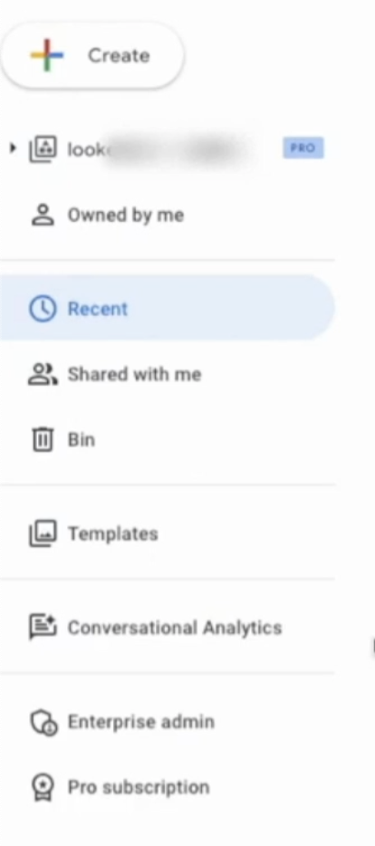 Looker Studio Conversational Analytics menu
